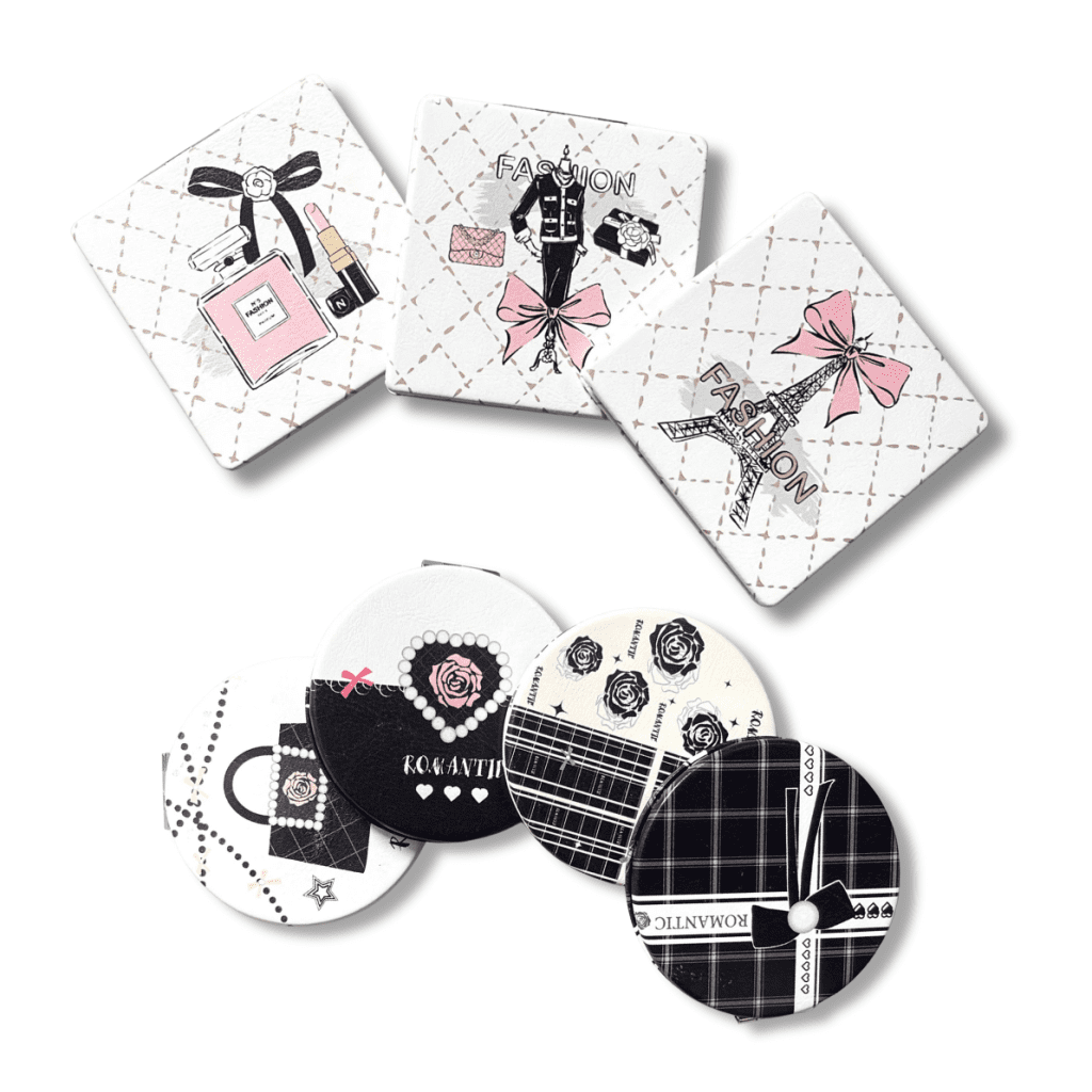 Gương Mini Da 2 Mặt Cầm Tay Bỏ Túi Cute