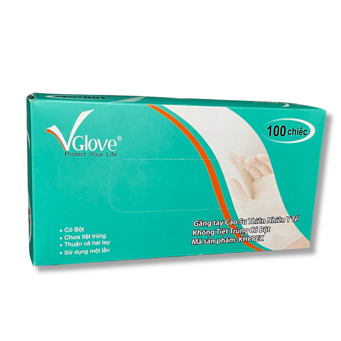 Bao Tay Y Tế Trắng Có Bột Hộp 100 Cái VGLOVE