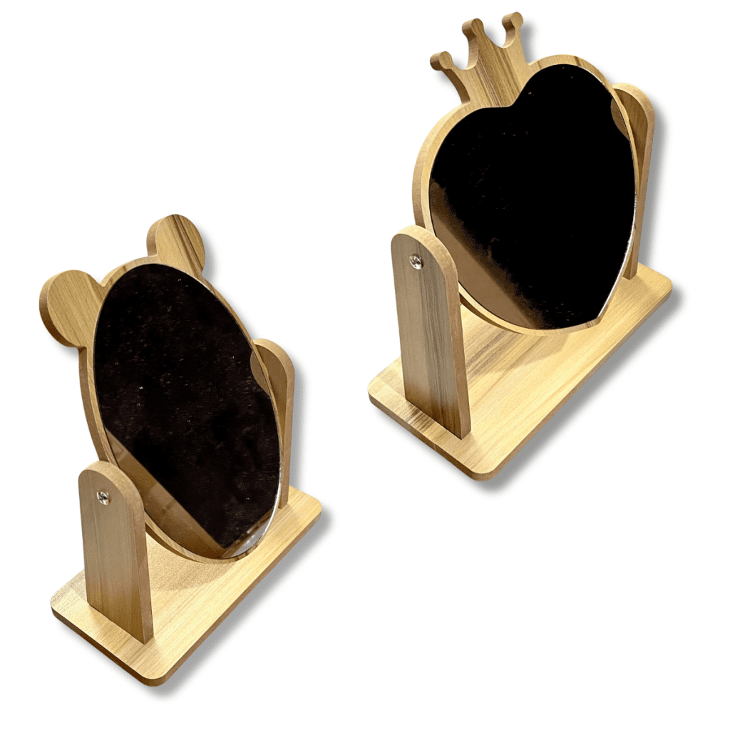 Gương Gỗ Xoay Trang Điểm Để Bàn Trang Trí