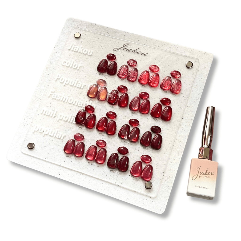 Set Sơn Đỏ 16 Màu Thạch Mắt Mèo JiKou HO12