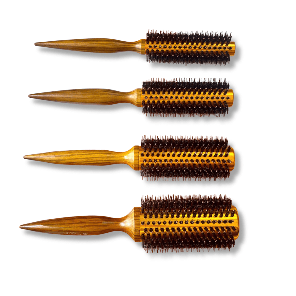 Lược Sấy Cước Nhôm Vàng Thân Gỗ