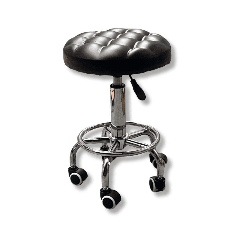 Ghế Thợ Xoay Chân Inox Nệm Bánh Bao