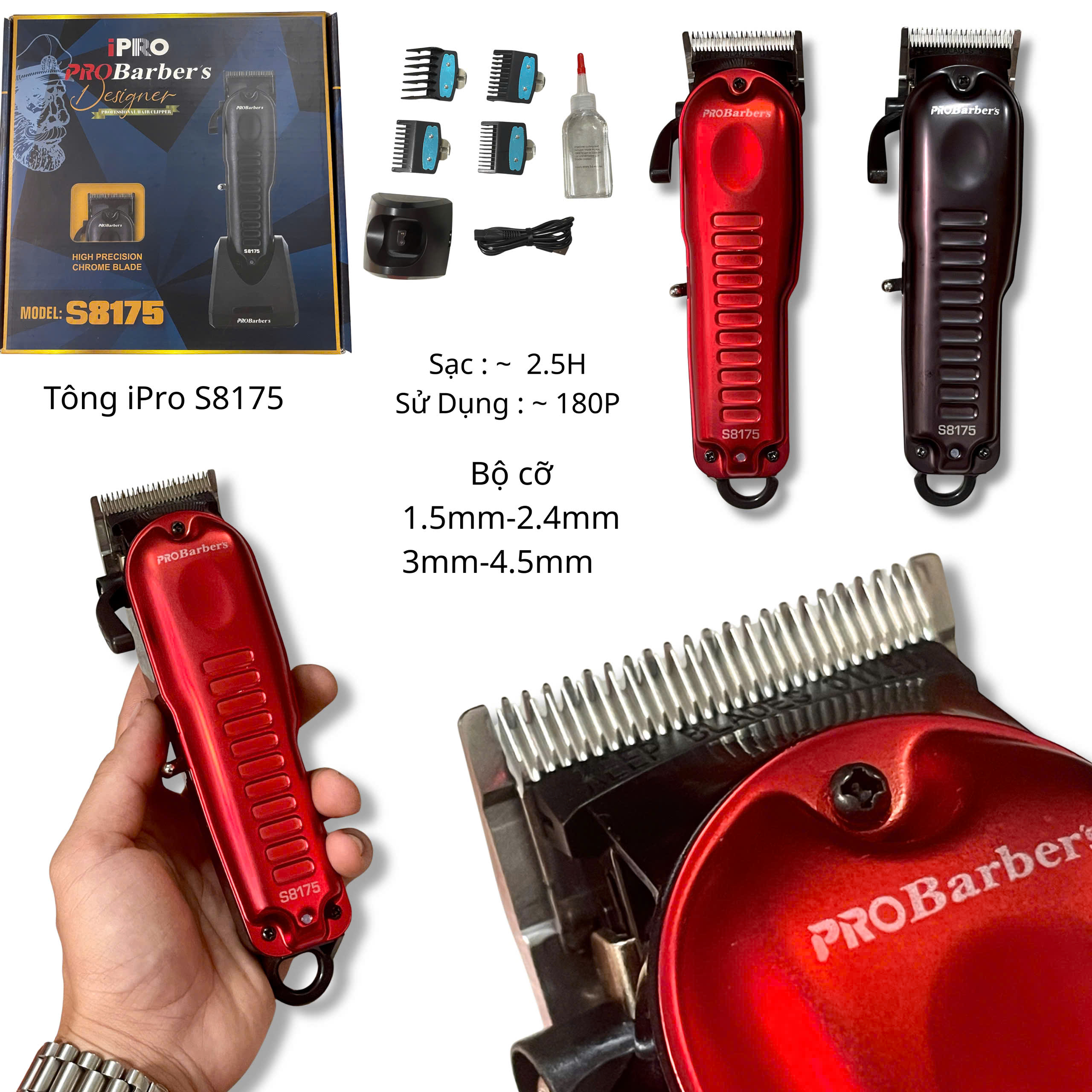 Tông Đơ Cắt iPRO S8175 PROBarbers c